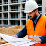 **

"A professional architect-appraiser, fully clothed in a modest, professional outfit, reviewing blueprints on a construction site. In the background, a partially completed multi-story building is visible. Focus on the architect's attentive expression and the technical details of the blueprints. Safe for work, appropriate content, perfect anatomy, natural proportions, professional photography, high quality."

**