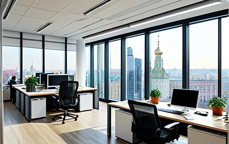 건축평가사의 자격 시험 기출 문제 분석 - Modern Office Interior**
"A brightly lit, open-plan office space in Moscow, featuring contemporary ...