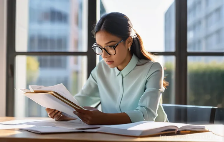 건축평가사 이직 준비 체크리스트 - **Image Prompt 1: The Aspiring Architectural Appraiser's Study**
A young, determined woman in he...