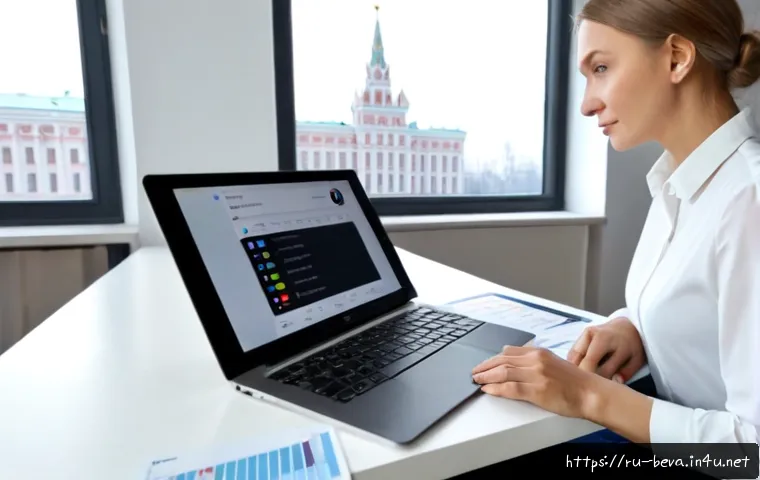 Home 30 건축평가사의 소셜 미디어 활용법 - Photorealistic Russian architectural valuation professional in a modern Moscow office, mature woman ...
